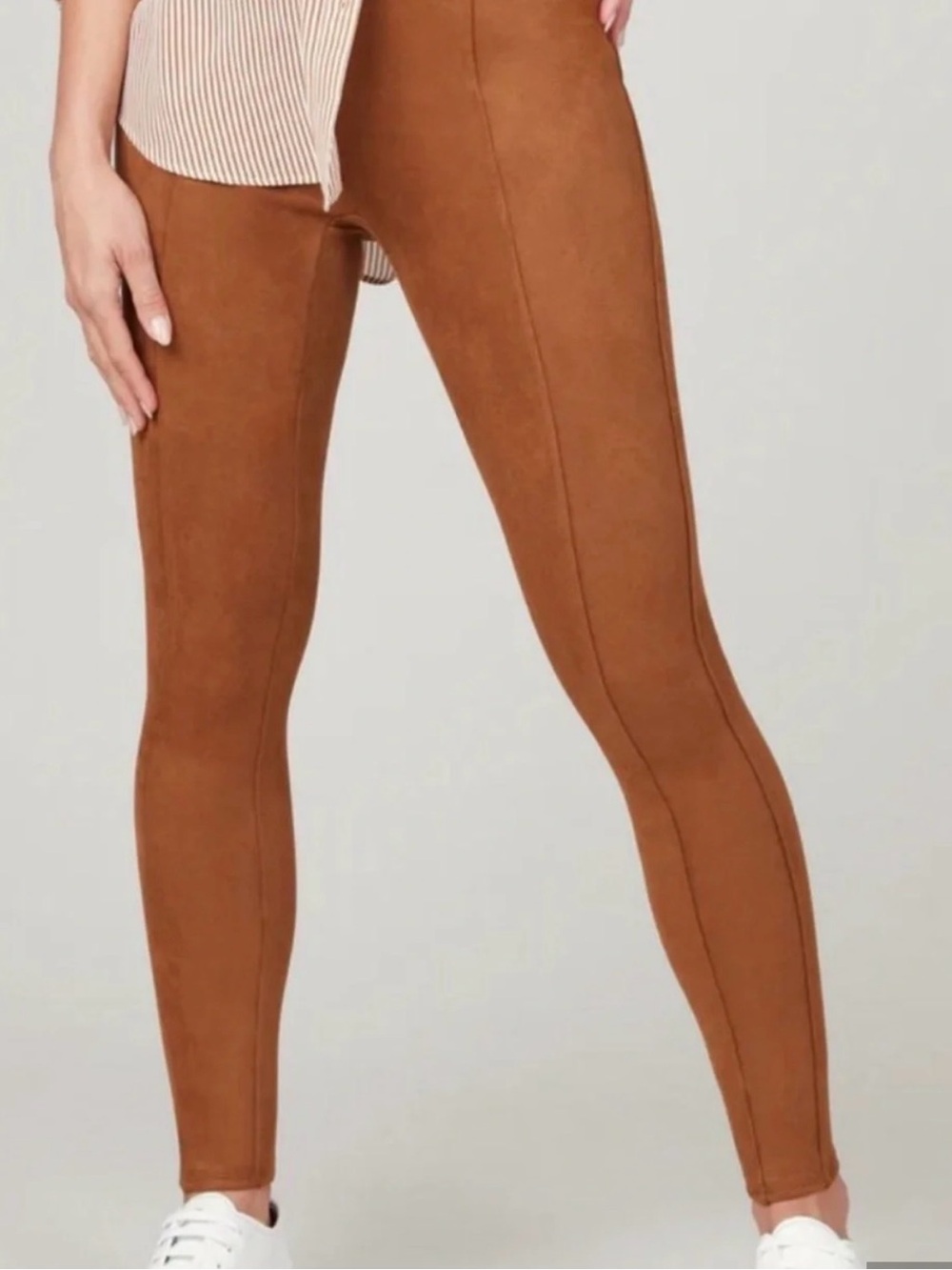 SPANX-NWT-Camel Suede-Seam Front ankle Leggings - SM